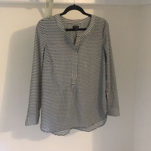 Black and white printed Talbots blouse, size M